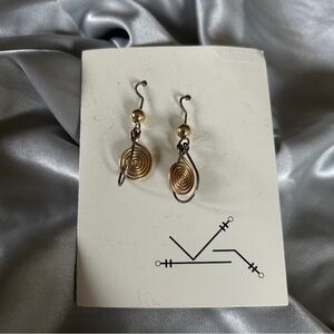 Handmade Gold Silver Metal Earrings